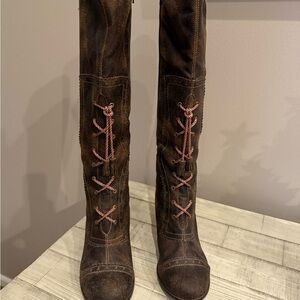 Brown Leather Knee-High Boots